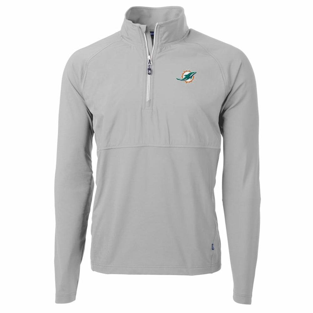 Miami Dolphins  Cutter & Buck Adapt Eco Knit Hybrid Recycled Quarter-Zip Raglan Jacket