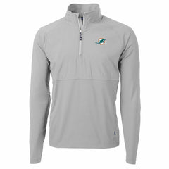 Miami Dolphins  Cutter & Buck Adapt Eco Knit Hybrid Recycled Quarter-Zip Raglan Jacket