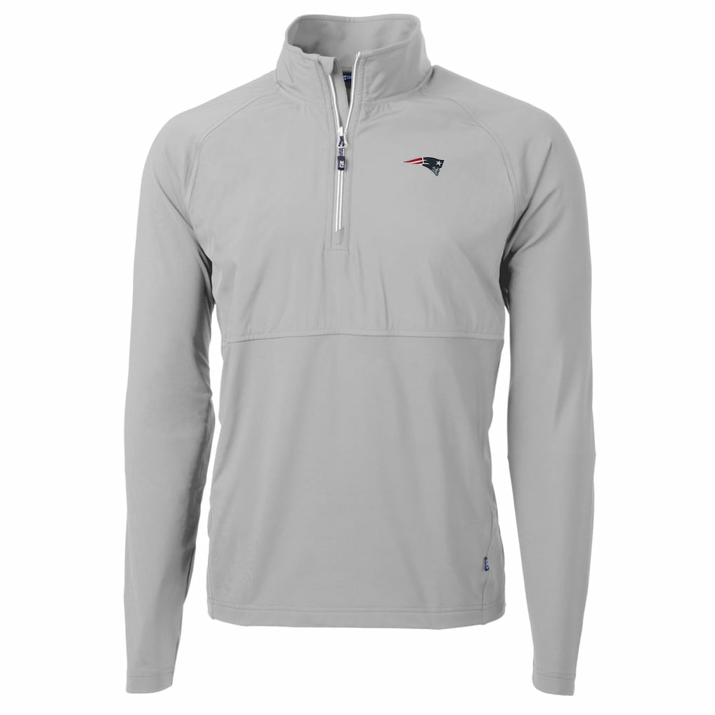 New England Patriots  Cutter & Buck Adapt Eco Knit Hybrid Recycled Quarter-Zip Raglan Jacket