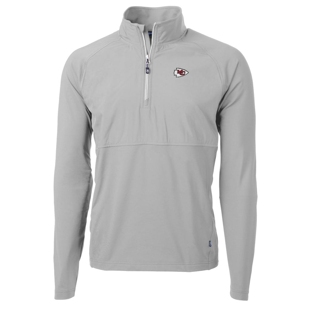 Kansas City Chiefs  Cutter & Buck Adapt Eco Knit Hybrid Recycled Quarter-Zip Raglan Jacket