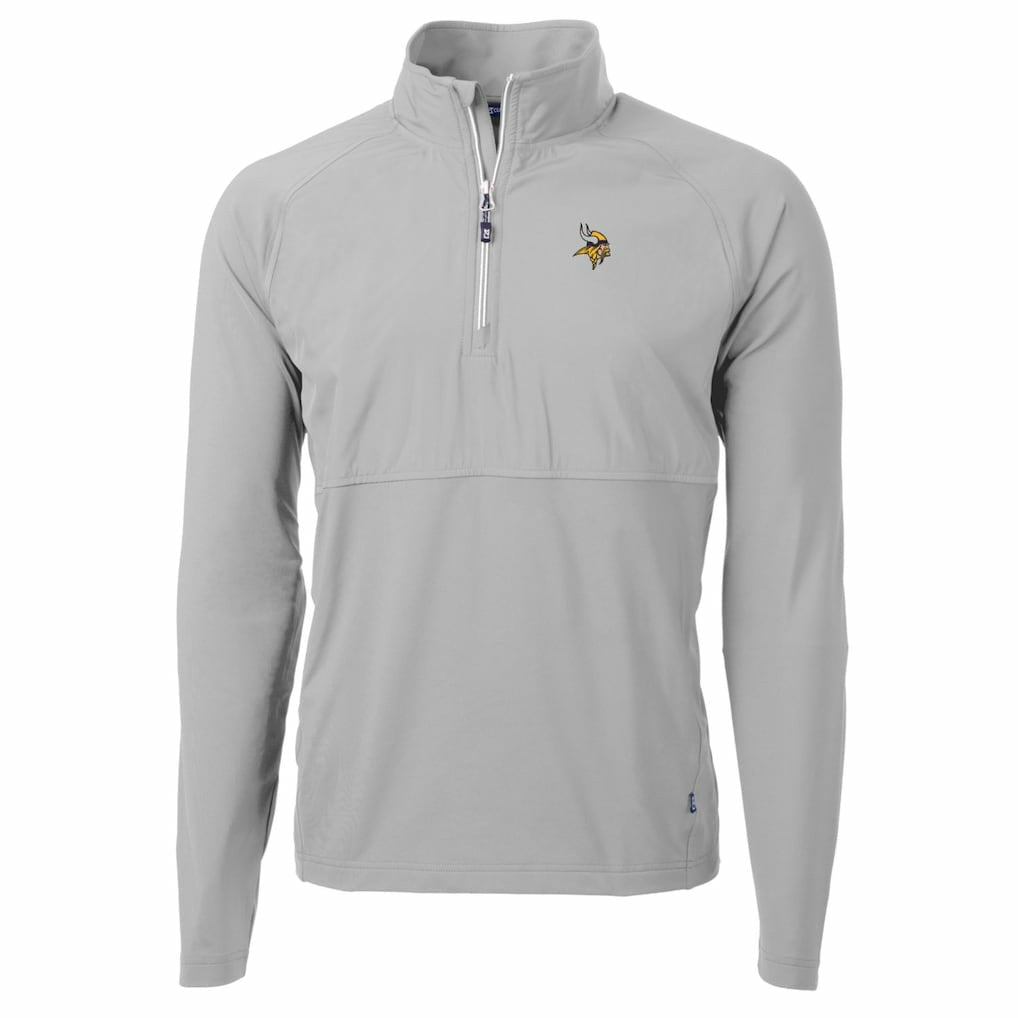 Minnesota Vikings  Cutter & Buck Adapt Eco Knit Hybrid Recycled Quarter-Zip Raglan Jacket