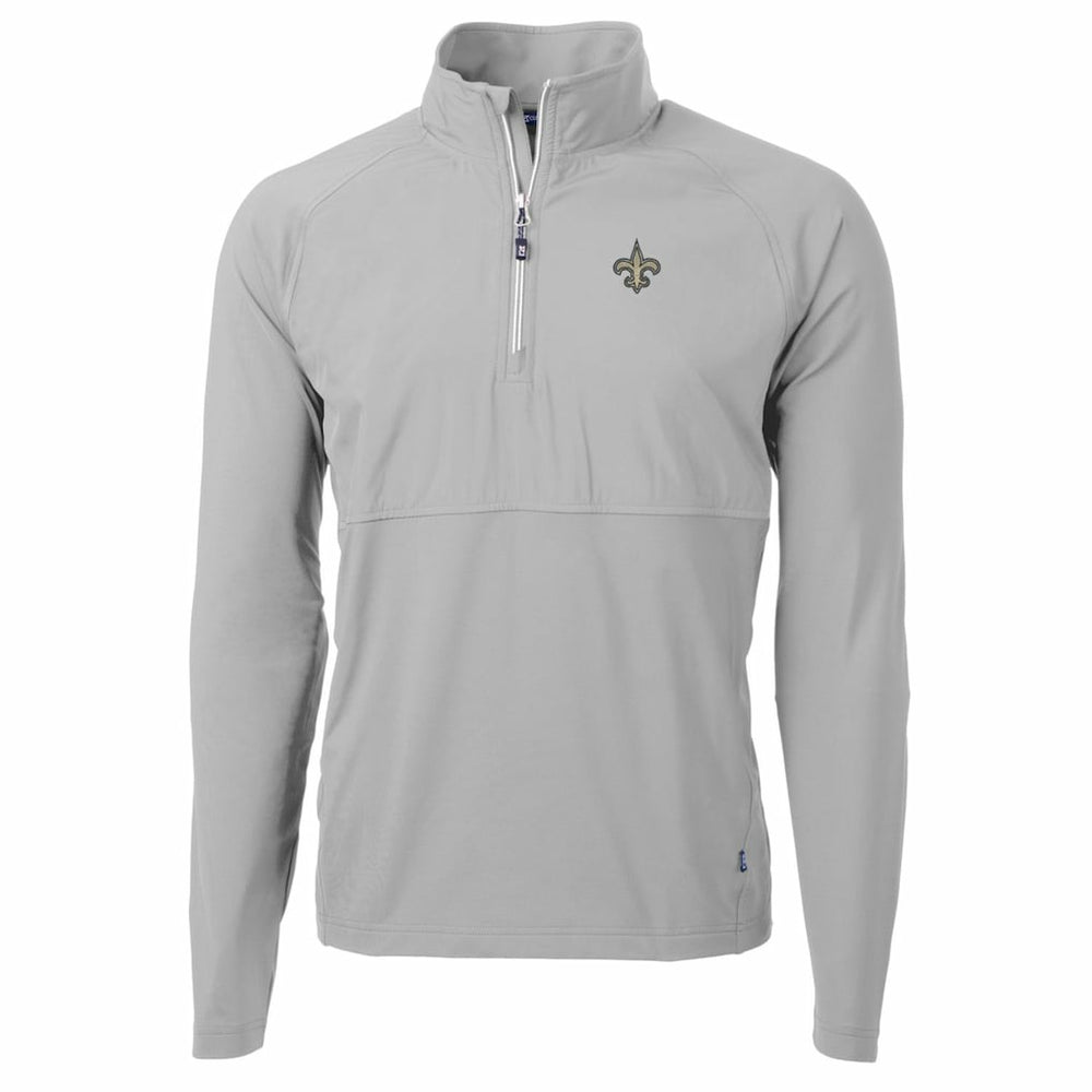 New Orleans Saints  Cutter & Buck Adapt Eco Knit Hybrid Recycled Quarter-Zip Raglan Jacket