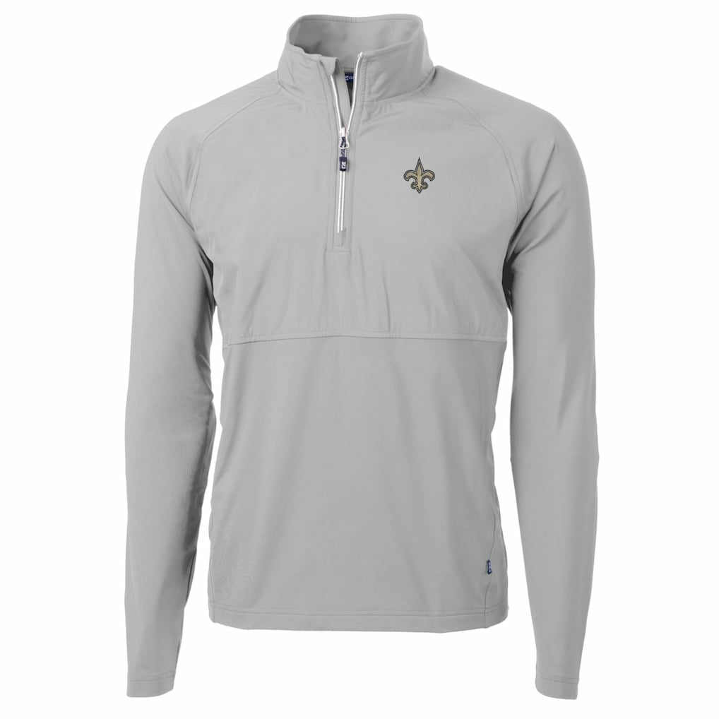New Orleans Saints  Cutter & Buck Adapt Eco Knit Hybrid Recycled Quarter-Zip Raglan Jacket