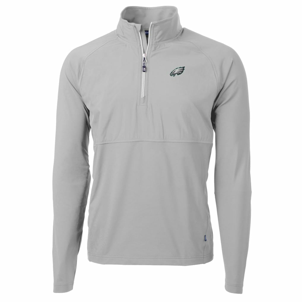 Philadelphia Eagles  Cutter & Buck Adapt Eco Knit Hybrid Recycled Quarter-Zip Raglan Jacket