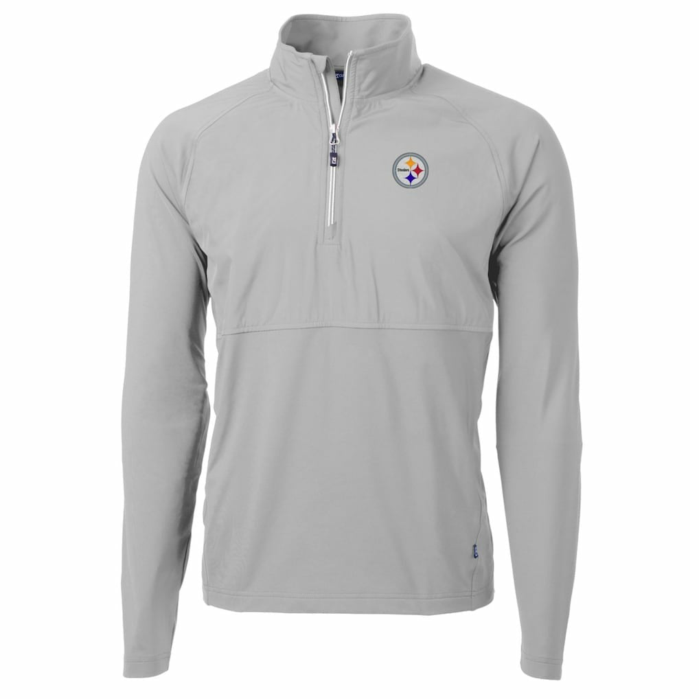 Pittsburgh Steelers  Cutter & Buck Adapt Eco Knit Hybrid Recycled Quarter-Zip Raglan Jacket