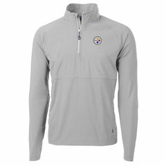 Pittsburgh Steelers  Cutter & Buck Adapt Eco Knit Hybrid Recycled Quarter-Zip Raglan Jacket
