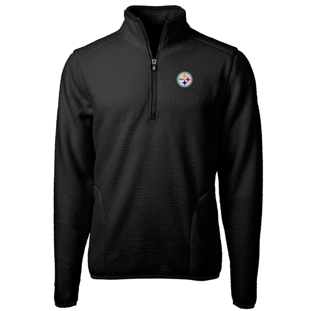 Pittsburgh Steelers  Cutter & Buck Big & Tall Cascade Eco Sherpa Fleece Quarter-Zip Pullover Jacket