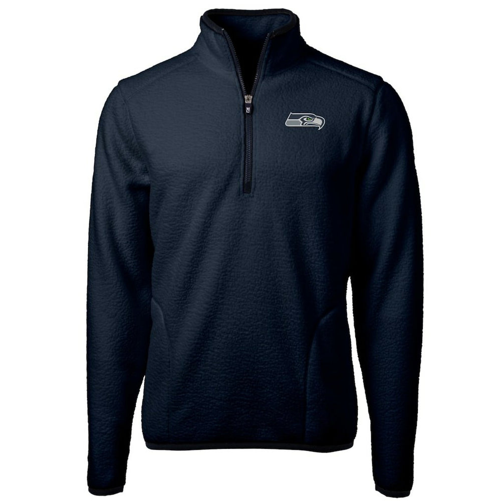 Seattle Seahawks  Cutter & Buck Big & Tall Cascade Eco Sherpa Fleece Quarter-Zip Pullover Jacket