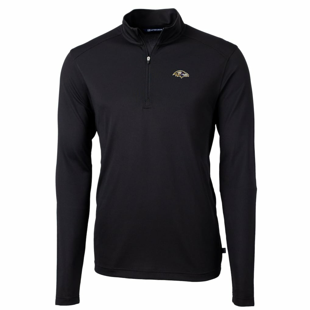 Baltimore Ravens  Cutter & Buck Big & Tall Virtue Eco Pique Quarter-Zip Pullover Jacket