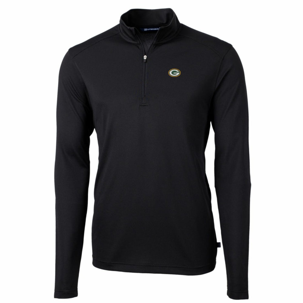 Green Bay Packers  Cutter & Buck Big & Tall Virtue Eco Pique Quarter-Zip Pullover Jacket