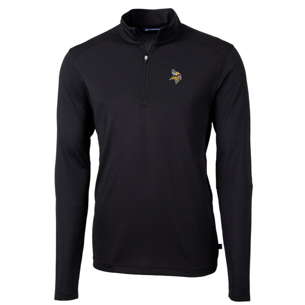 Minnesota Vikings  Cutter & Buck Big & Tall Virtue Eco Pique Quarter-Zip Pullover Jacket