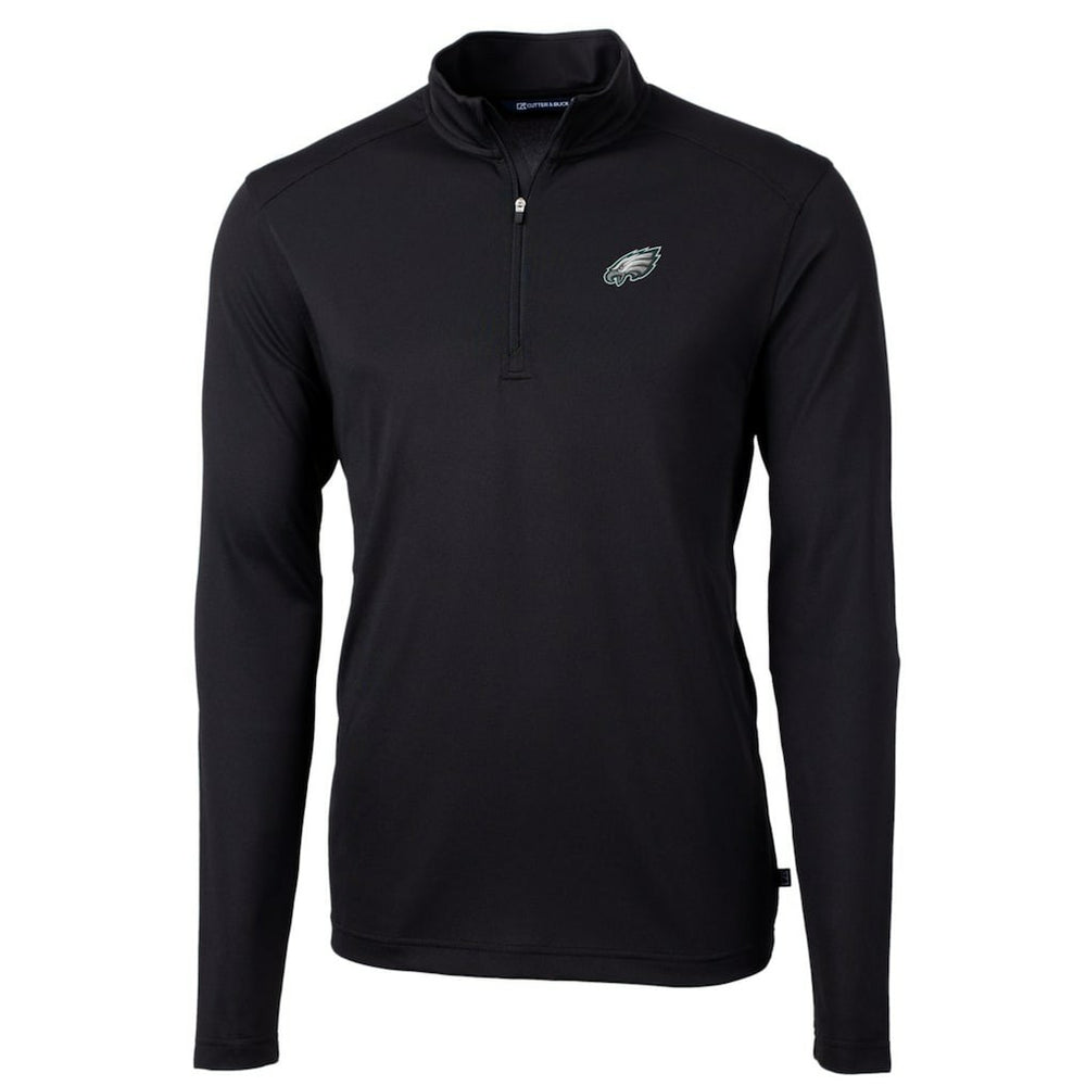 Philadelphia Eagles  Cutter & Buck Big & Tall Virtue Eco Pique Quarter-Zip Pullover Jacket