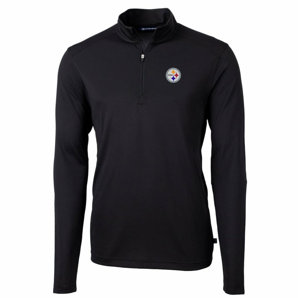 Pittsburgh Steelers  Cutter & Buck Big & Tall Virtue Eco Pique Quarter-Zip Pullover Jacket