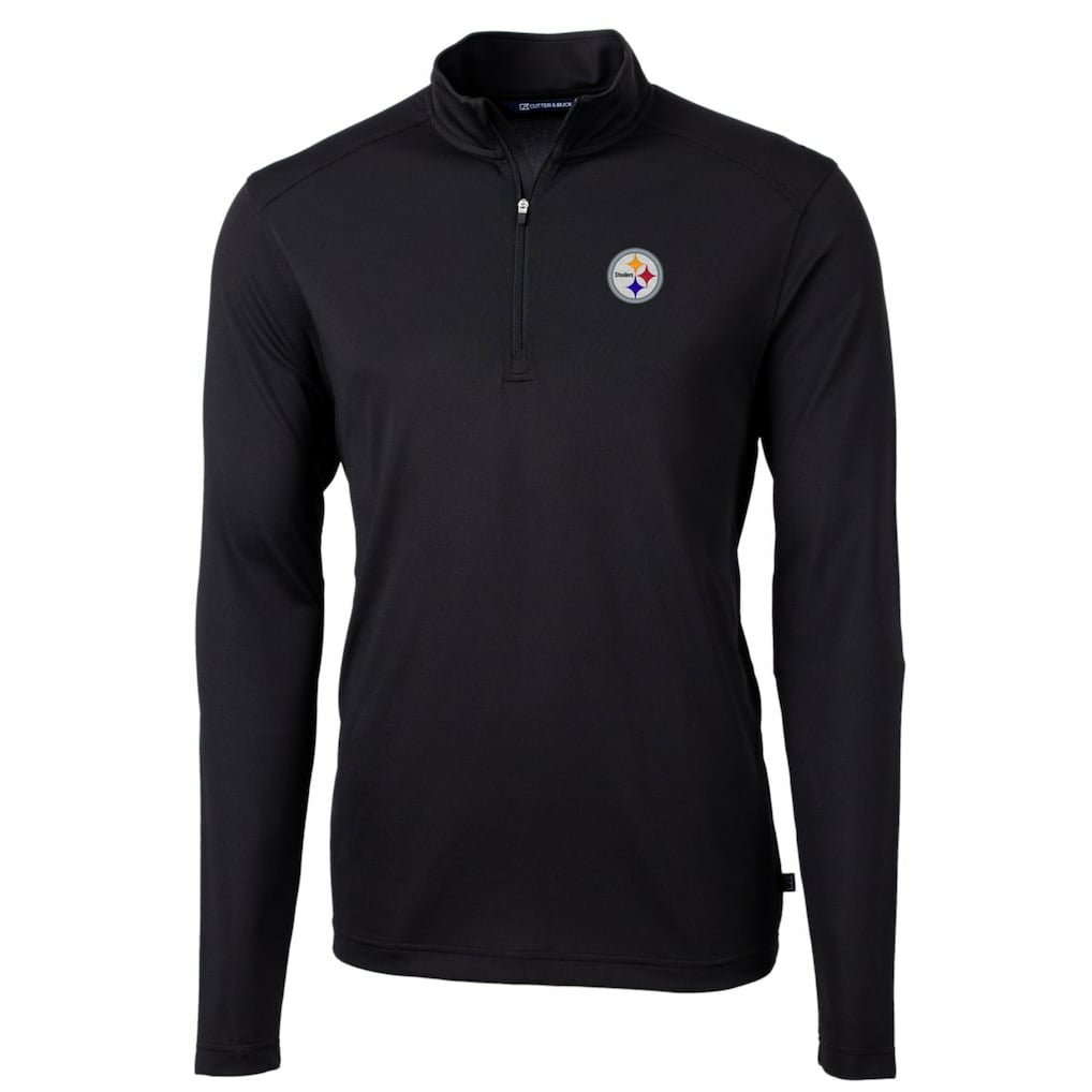 Pittsburgh Steelers  Cutter & Buck Big & Tall Virtue Eco Pique Quarter-Zip Pullover Jacket
