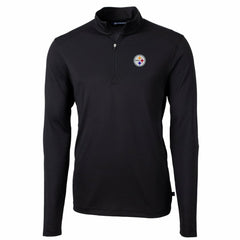 Pittsburgh Steelers  Cutter & Buck Big & Tall Virtue Eco Pique Quarter-Zip Pullover Jacket