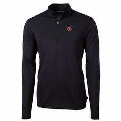 Cincinnati Bengals  Cutter & Buck Big & Tall Virtue Eco Pique Quarter-Zip Pullover Jacket