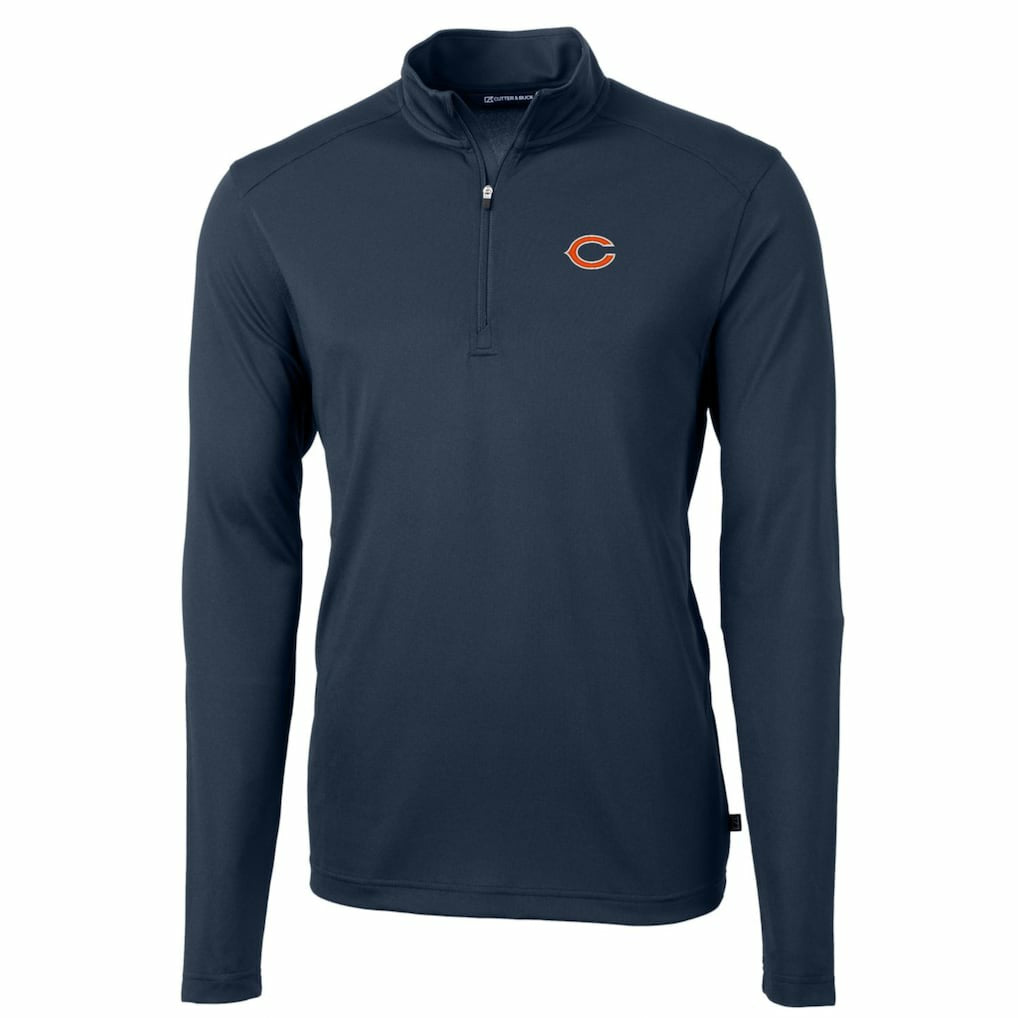 Chicago Bears  Cutter & Buck Big & Tall Virtue Eco Pique Quarter-Zip Pullover Jacket