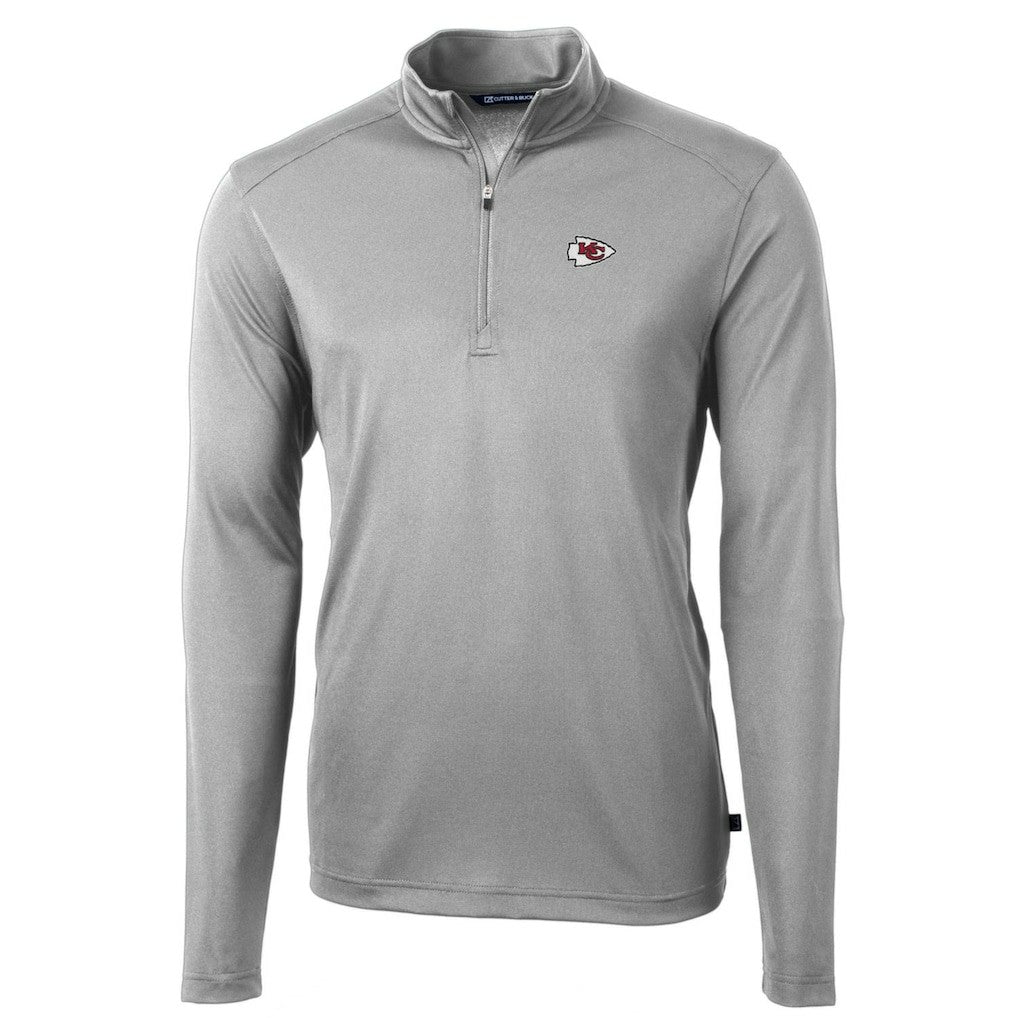 Kansas City Chiefs  Cutter & Buck Big & Tall Virtue Eco Pique Quarter-Zip Pullover Jacket