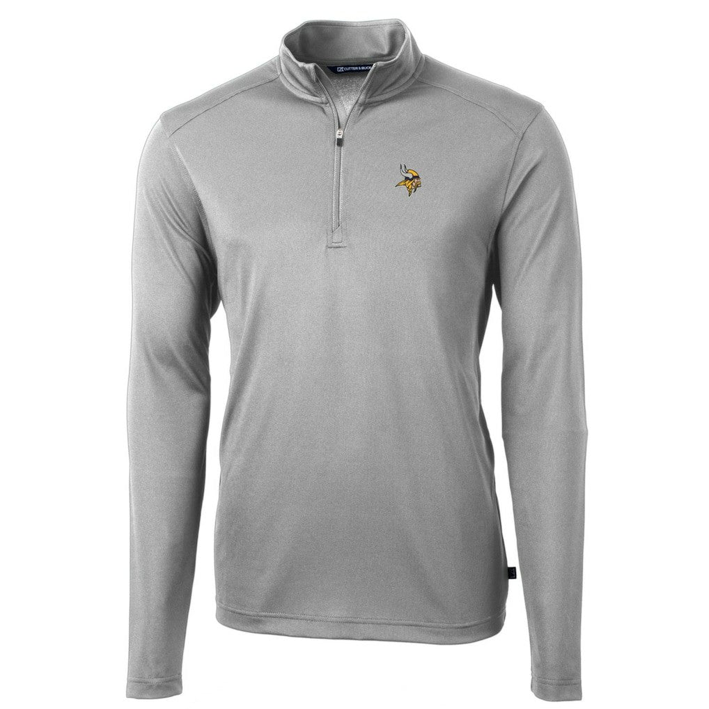 Minnesota Vikings  Cutter & Buck Big & Tall Virtue Eco Pique Quarter-Zip Pullover Jacket
