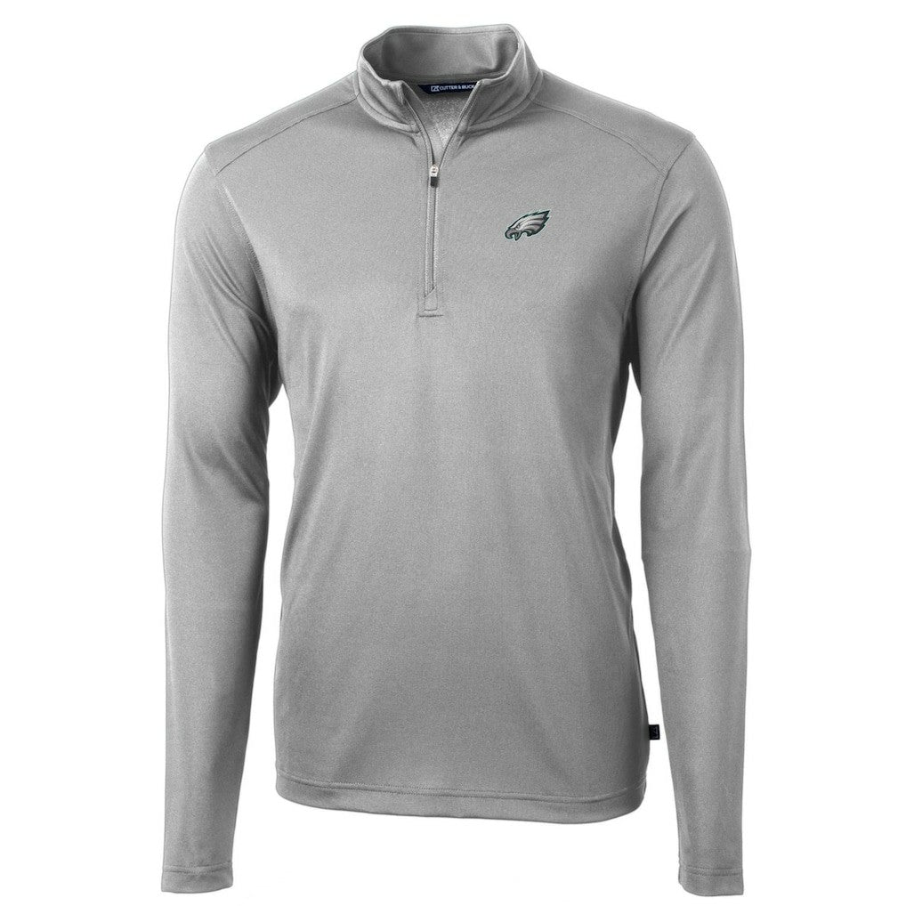 Philadelphia Eagles  Cutter & Buck Big & Tall Virtue Eco Pique Quarter-Zip Pullover Jacket