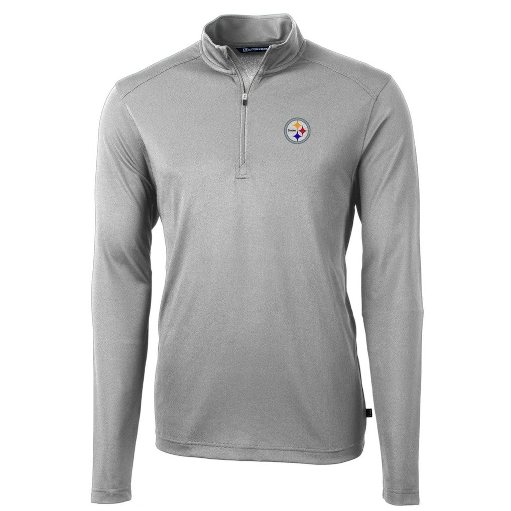 Pittsburgh Steelers  Cutter & Buck Big & Tall Virtue Eco Pique Quarter-Zip Pullover Jacket