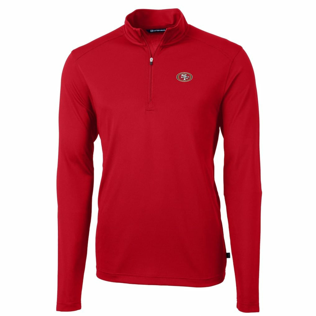 San Francisco 49ers  Cutter & Buck Big & Tall Virtue Eco Pique Quarter-Zip Pullover Jacket