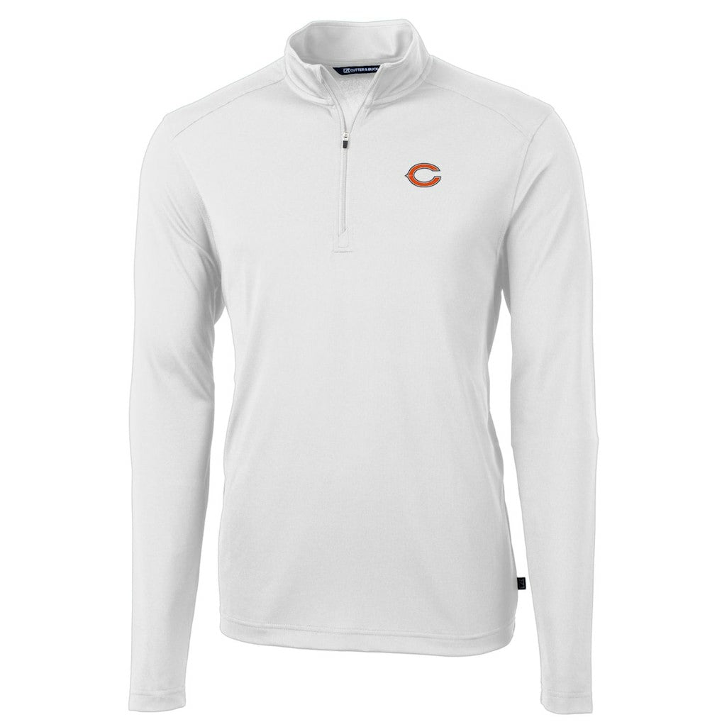 Chicago Bears  Cutter & Buck Big & Tall Virtue Eco Pique Quarter-Zip Pullover Jacket