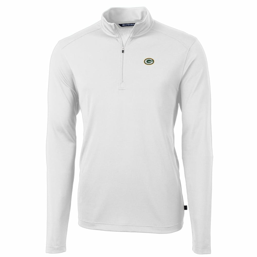Green Bay Packers  Cutter & Buck Big & Tall Virtue Eco Pique Quarter-Zip Pullover Jacket