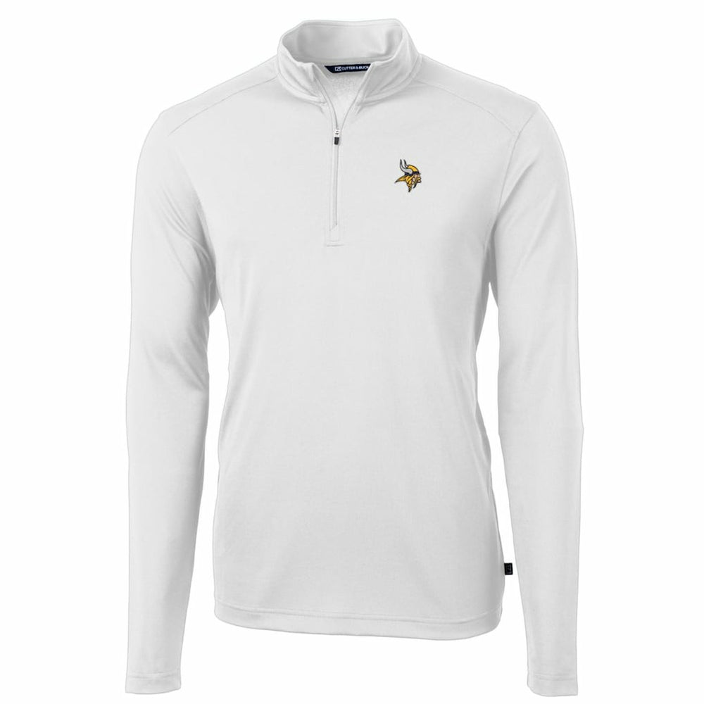 Minnesota Vikings  Cutter & Buck Big & Tall Virtue Eco Pique Quarter-Zip Pullover Jacket
