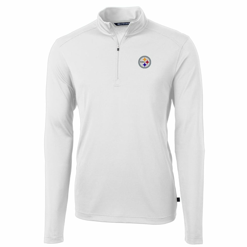 Pittsburgh Steelers  Cutter & Buck Big & Tall Virtue Eco Pique Quarter-Zip Pullover Jacket