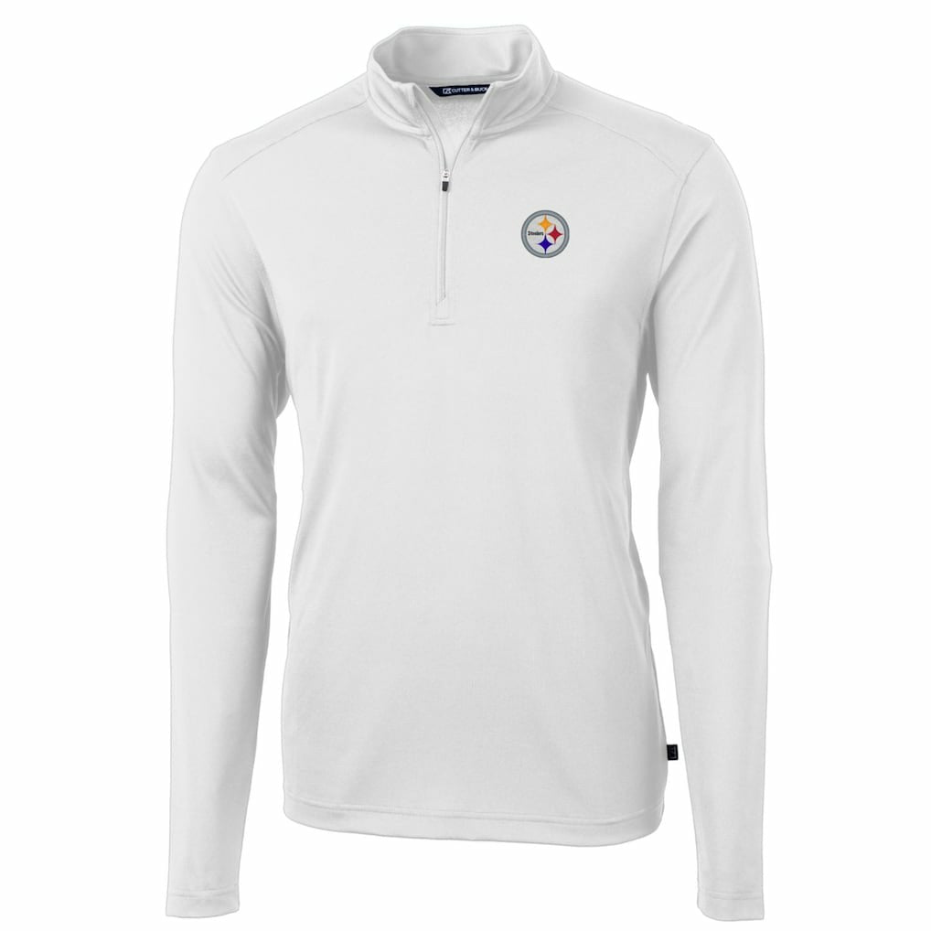 Pittsburgh Steelers  Cutter & Buck Big & Tall Virtue Eco Pique Quarter-Zip Pullover Jacket