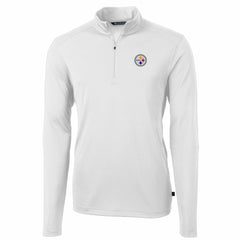 Pittsburgh Steelers  Cutter & Buck Big & Tall Virtue Eco Pique Quarter-Zip Pullover Jacket