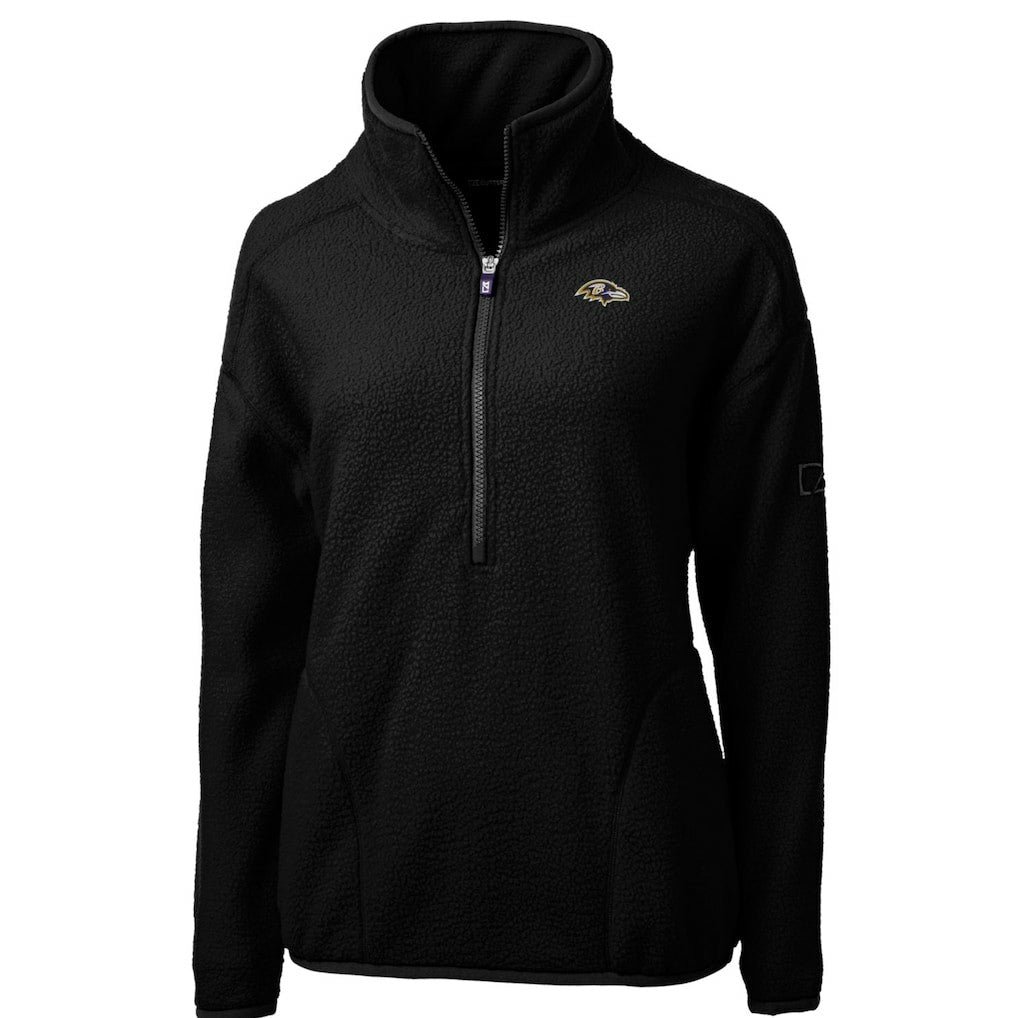 Baltimore Ravens  Cutter & Buck Women's Cascade Eco Sherpa Fleece Half-Zip Pullover Jacket