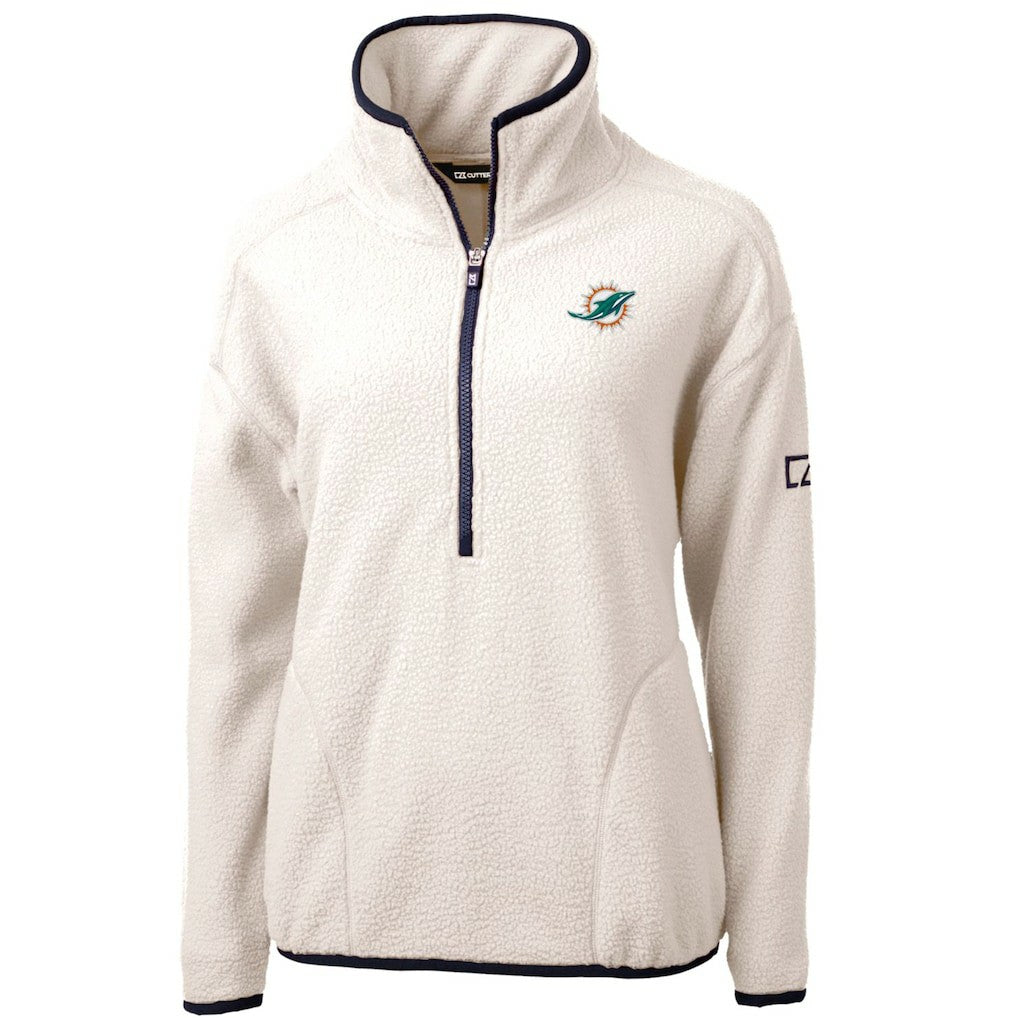 Miami Dolphins  Cutter & Buck Women's Cascade Eco Sherpa Fleece Half-Zip Pullover Jacket