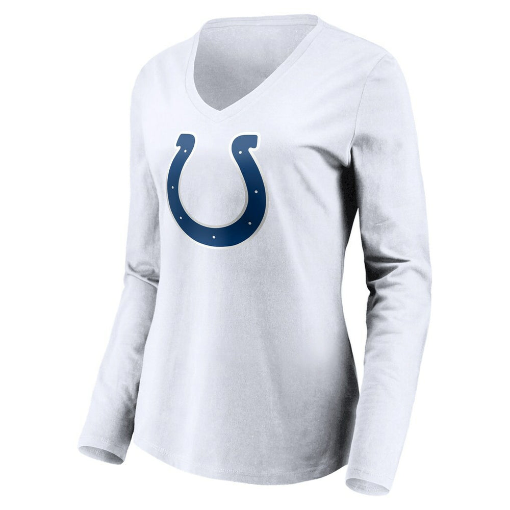 Indianapolis Colts  Women's Team Authentic Logo Personalized Name & Number V-Neck Long Sleeve T-Shirt