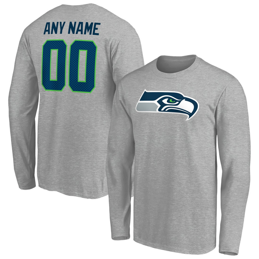 Seattle Seahawks  Team Authentic Custom Long Sleeve T-Shirt