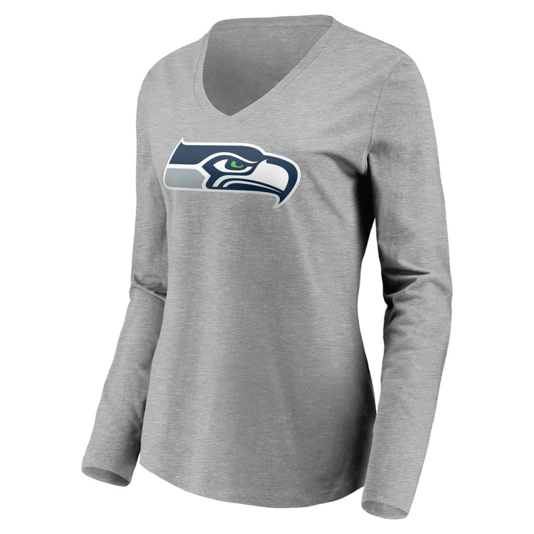 Seattle Seahawks  Women's Team Authentic Custom Long Sleeve V-Neck T-Shirt