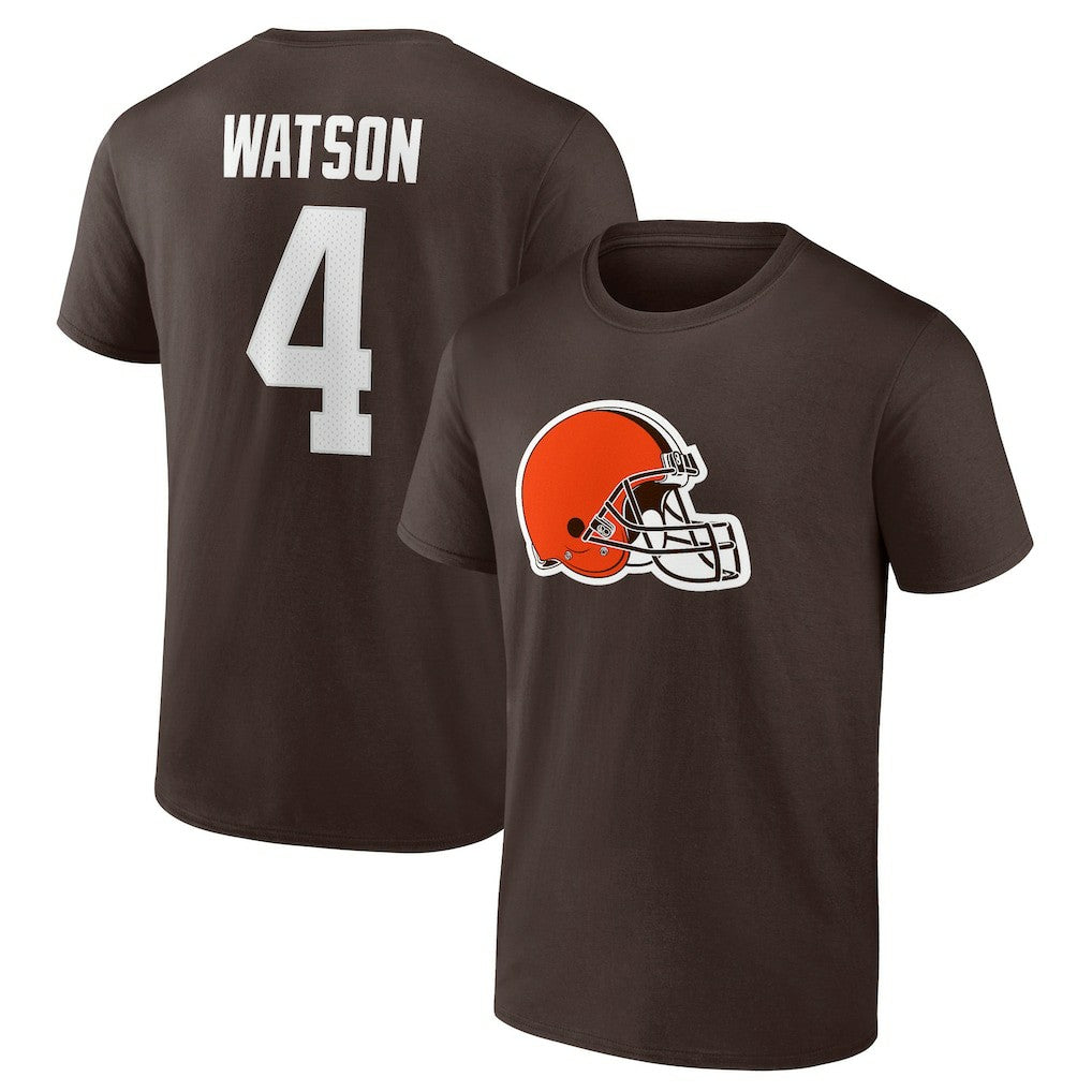 Cleveland Browns Fanatics Deshaun Watson  Player Icon Name & Number T-Shirt