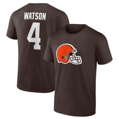 Cleveland Browns Fanatics Deshaun Watson  Player Icon Name & Number T-Shirt