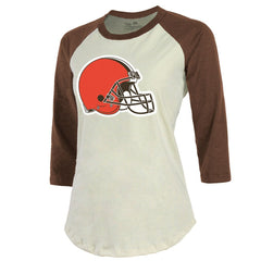 Cleveland Browns  Deshaun Watson  Majestic Threads Women's Player Name & Number Tri-Blend Three-Quarter Sleeve T-Shirt