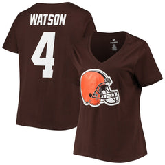 Cleveland Browns Fanatics Deshaun Watson  Women's Plus Size Player Name & Number V-Neck T-Shirt