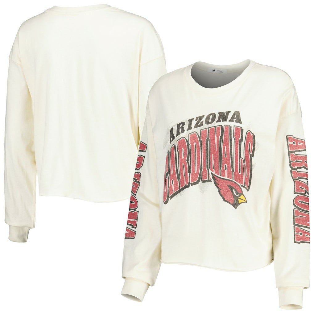Arizona Cardinals 47 brand '47 Women's Brush Back Parkway Cropped Lightweight Long Sleeve T-Shirt