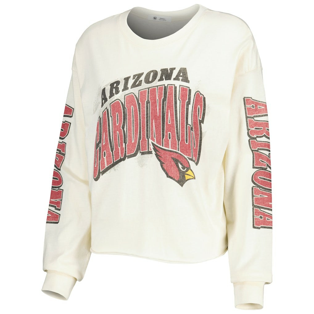 Arizona Cardinals 47 brand '47 Women's Brush Back Parkway Cropped Lightweight Long Sleeve T-Shirt