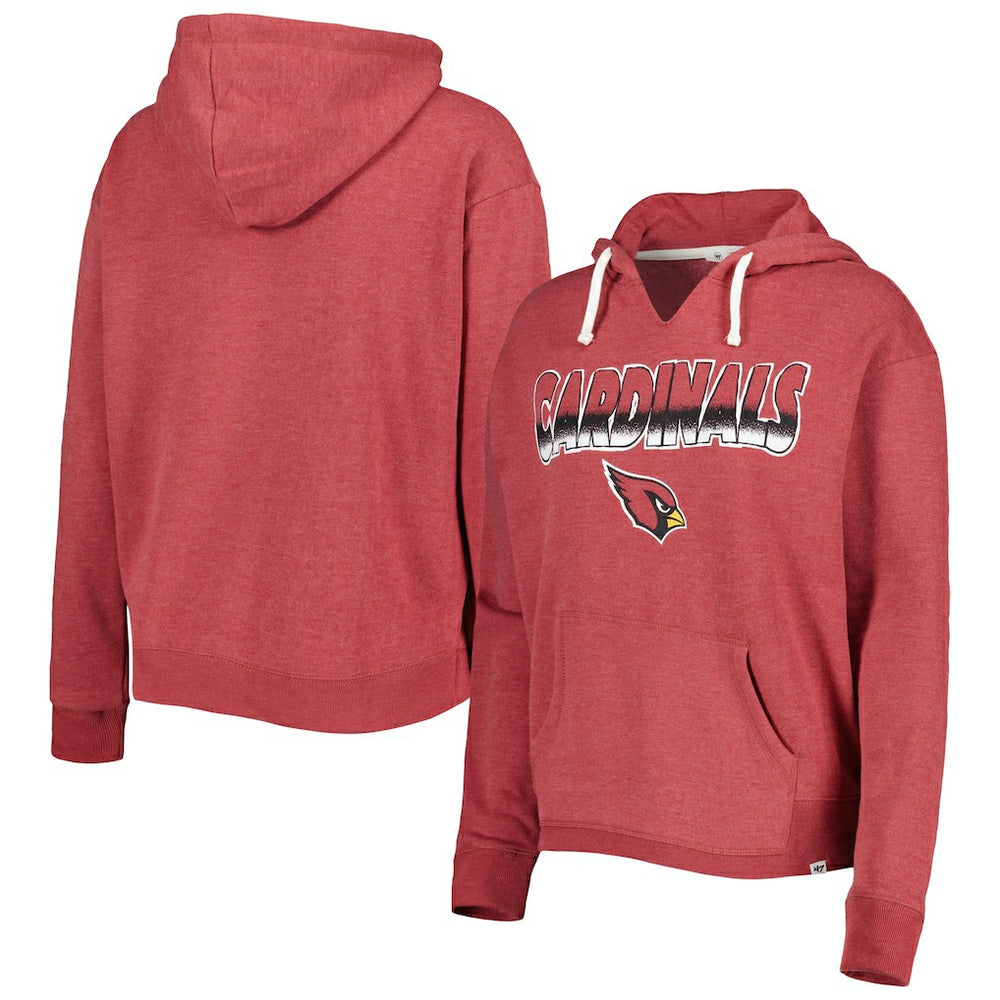 Arizona Cardinals 47 brand '47 Women's Color Rise Kennedy Notch Neck Pullover Hoodie