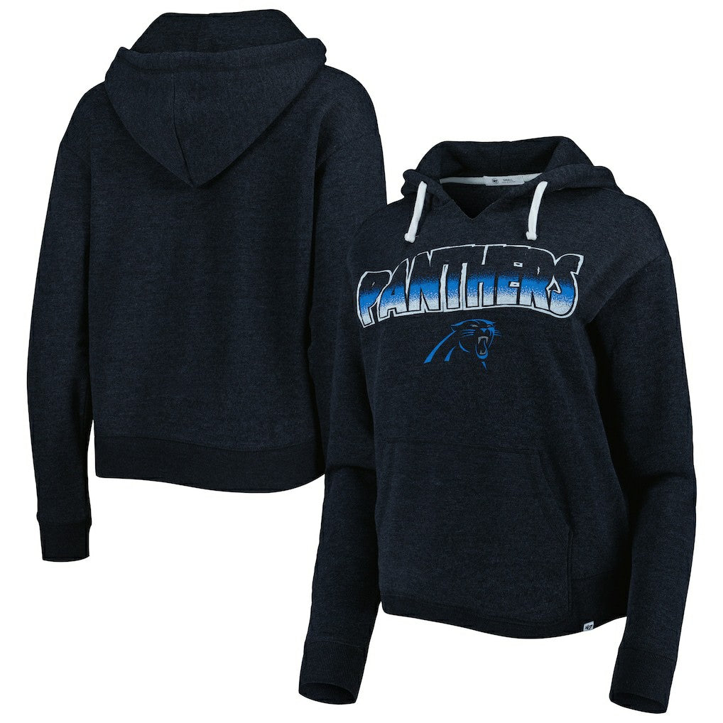Carolina Panthers 47 brand '47 Women's Color Rise Kennedy Notch Neck Pullover Hoodie