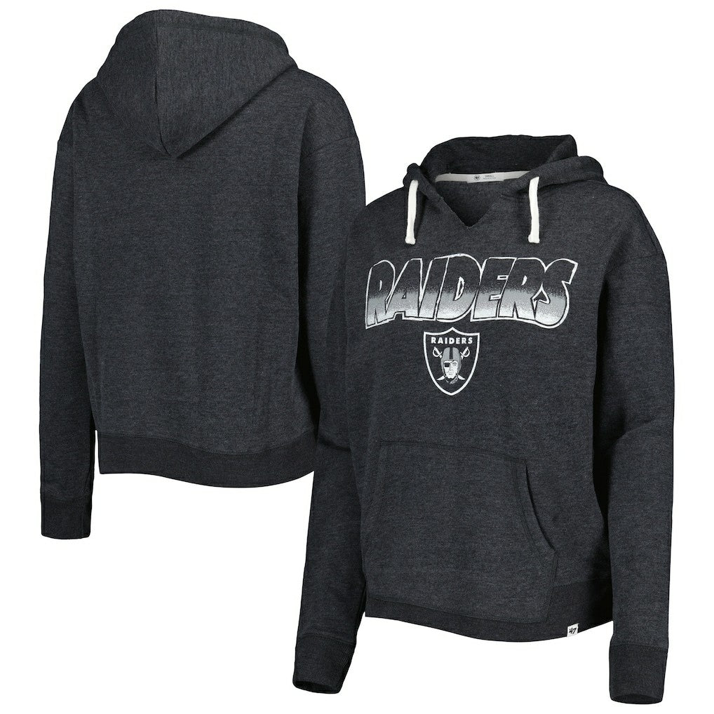 Las Vegas Raiders 47 brand '47 Women's Color Rise Kennedy Notch Neck Pullover Hoodie