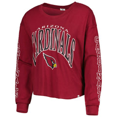 Arizona Cardinals 47 brand '47 Women's Skyler Parkway Cropped Long Sleeve T-Shirt