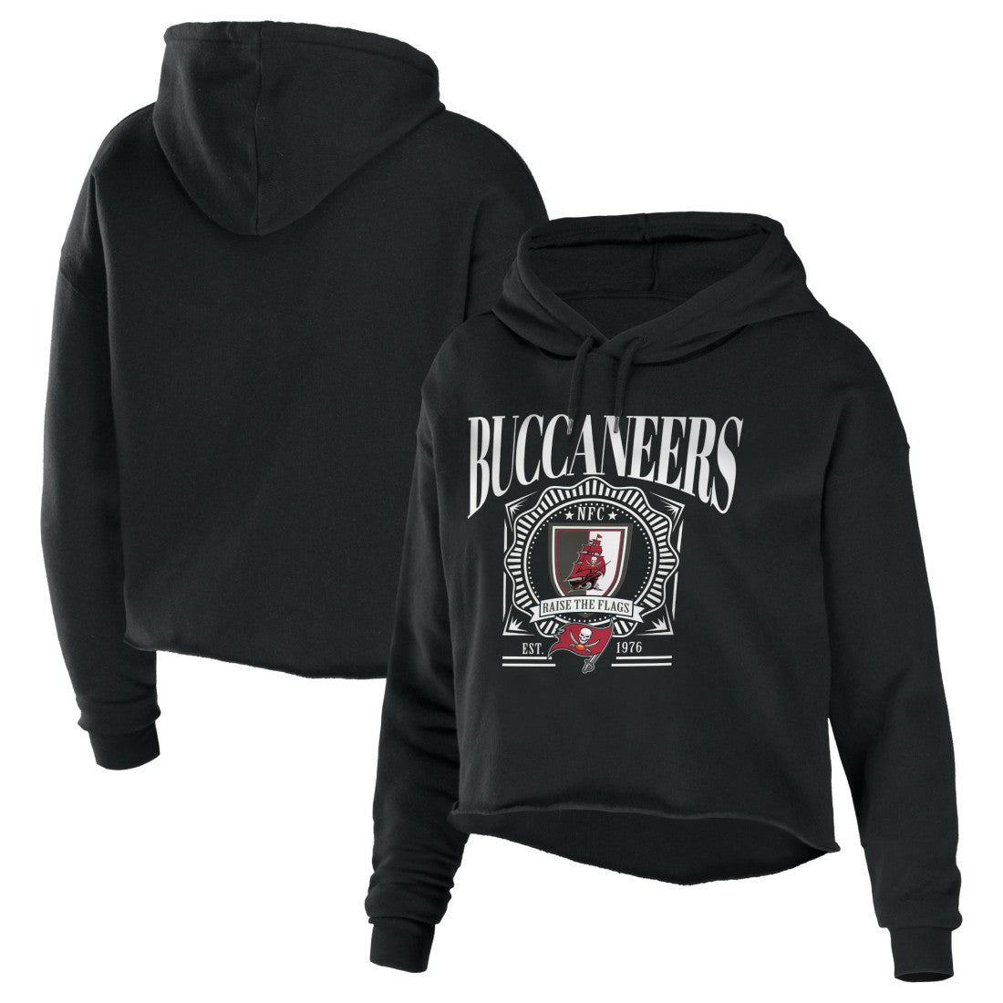 Tampa Bay Buccaneers  WEAR by Erin Andrews Women's Cropped Sponge Fleece Pullover Hoodie