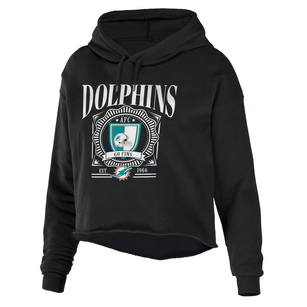 Miami Dolphins  WEAR by Erin Andrews Women's Cropped Sponge Fleece Pullover Hoodie