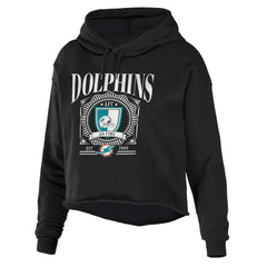 Miami Dolphins  WEAR by Erin Andrews Women's Cropped Sponge Fleece Pullover Hoodie